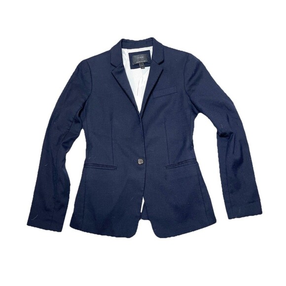 J.‎ Crew Regent Blazer Navy Size 2 Wool Single Button Lined Preppy Schoolboy - Picture 1 of 11